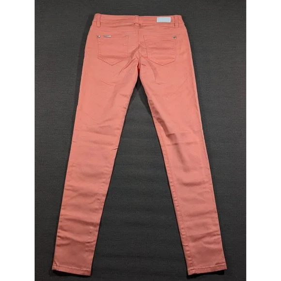 Celebrity Pink Jeans Low Rise Skinny Desert Flower Peach Colored Pants Size 3 - Picture 2 of 6